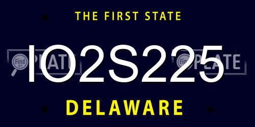 IO2S225 Delaware License Plate