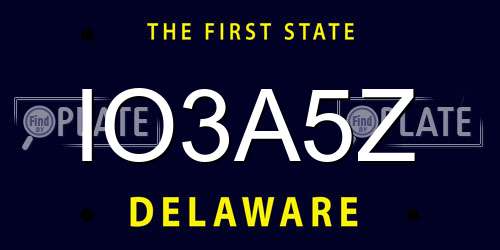 IO3A5Z Delaware License Plate