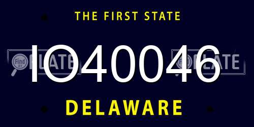IO40046 Delaware License Plate