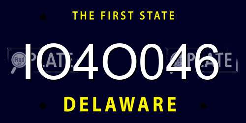 IO4O046 Delaware License Plate
