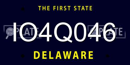 IO4Q046 Delaware License Plate