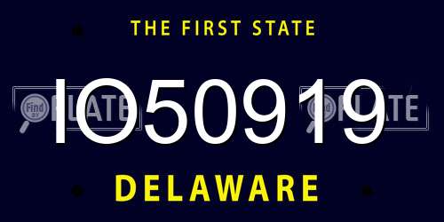 IO50919 Delaware License Plate