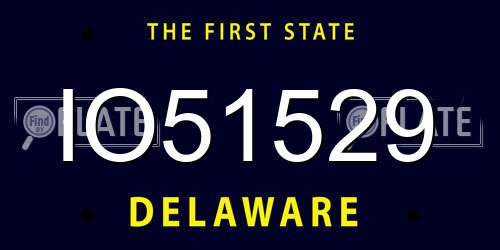 IO51529 Delaware License Plate
