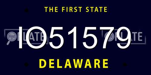 IO51579 Delaware License Plate