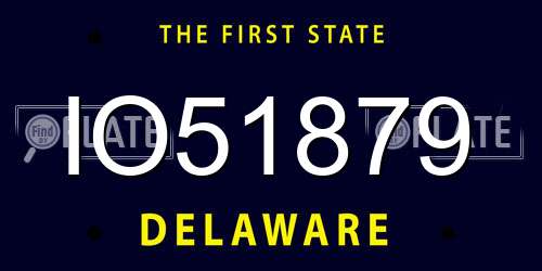 IO51879 Delaware License Plate
