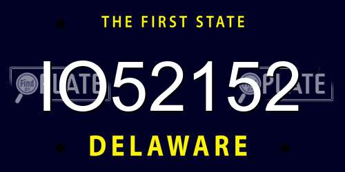 IO52152 Delaware License Plate