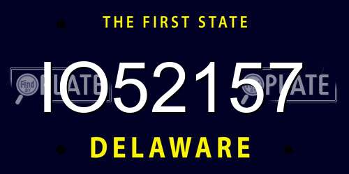 IO52157 Delaware License Plate
