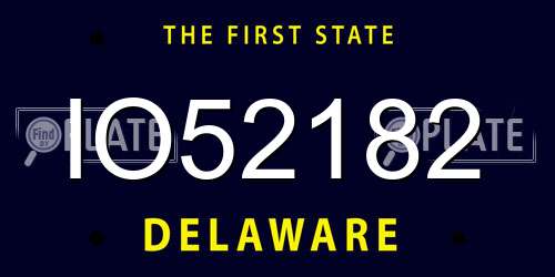 IO52182 Delaware License Plate
