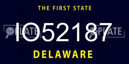 IO52187 Delaware License Plate