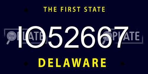 IO52667 Delaware License Plate