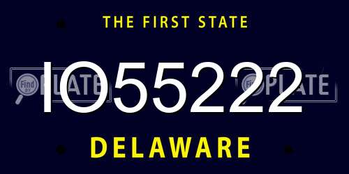 IO55222 Delaware License Plate