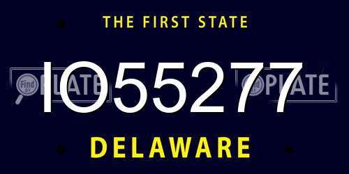 IO55277 Delaware License Plate