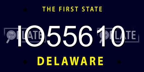 IO55610 Delaware License Plate