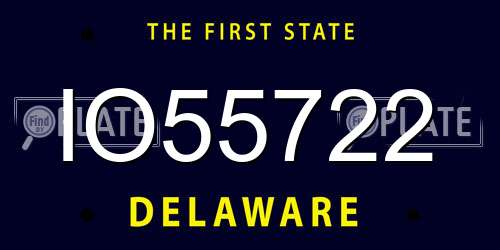 IO55722 Delaware License Plate