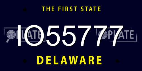 IO55777 Delaware License Plate