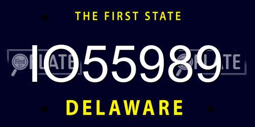 IO55989 Delaware License Plate