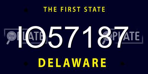 IO57187 Delaware License Plate