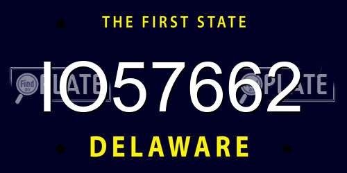 IO57662 Delaware License Plate