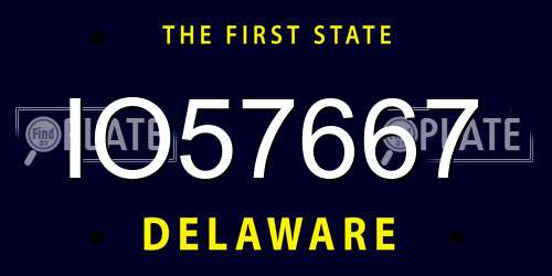 IO57667 Delaware License Plate