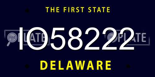 IO58222 Delaware License Plate