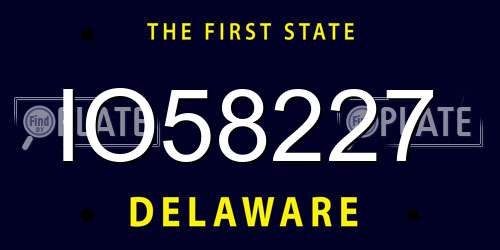 IO58227 Delaware License Plate