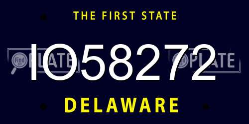 IO58272 Delaware License Plate
