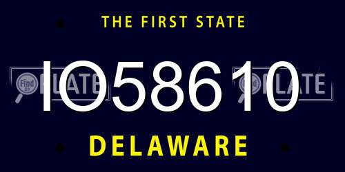 IO58610 Delaware License Plate