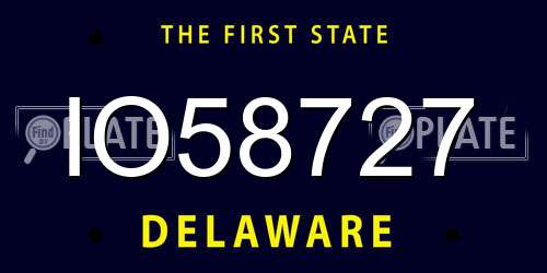 IO58727 Delaware License Plate