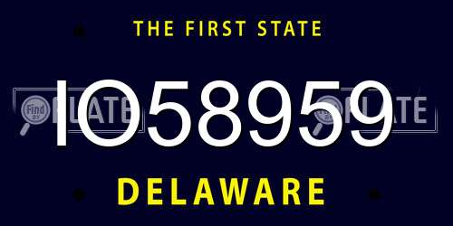 IO58959 Delaware License Plate