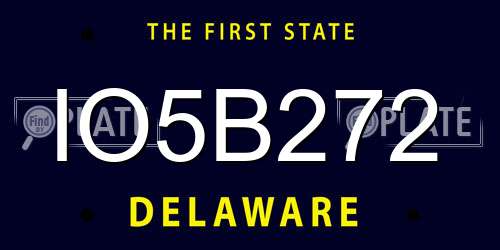 IO5B272 Delaware License Plate