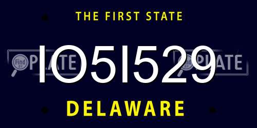IO5I529 Delaware License Plate