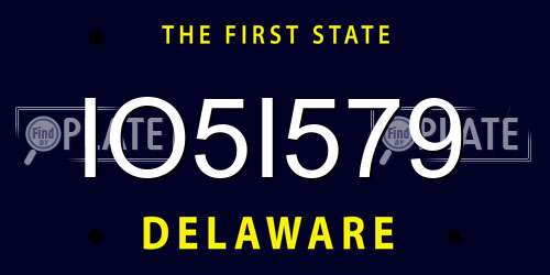 IO5I579 Delaware License Plate
