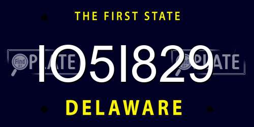 IO5I829 Delaware License Plate