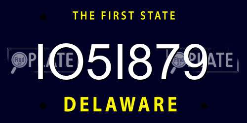 IO5I879 Delaware License Plate