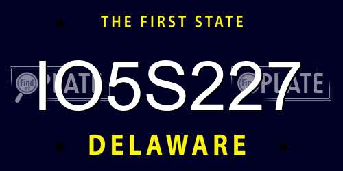 IO5S227 Delaware License Plate