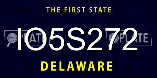 IO5S272 Delaware License Plate