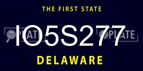 IO5S277 Delaware License Plate