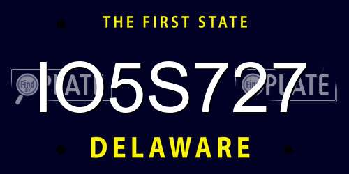 IO5S727 Delaware License Plate