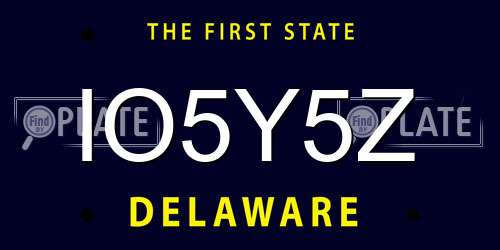 IO5Y5Z Delaware License Plate
