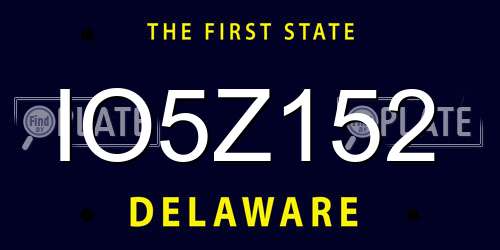 IO5Z152 Delaware License Plate