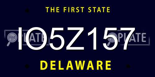 IO5Z157 Delaware License Plate