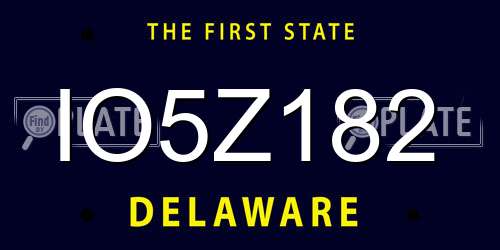 IO5Z182 Delaware License Plate