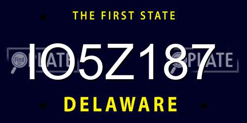 IO5Z187 Delaware License Plate
