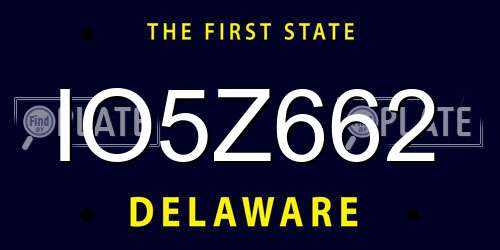 IO5Z662 Delaware License Plate