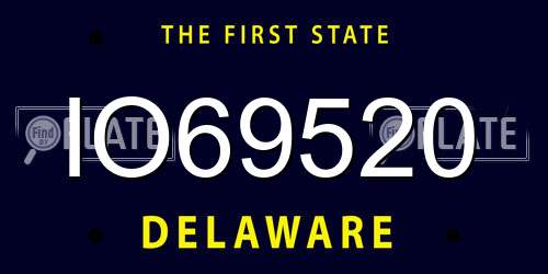IO69520 Delaware License Plate