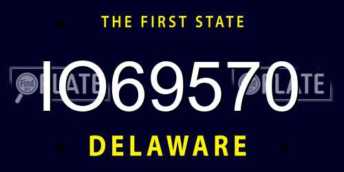 IO69570 Delaware License Plate