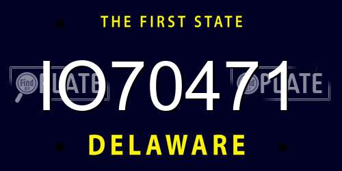IO70471 Delaware License Plate