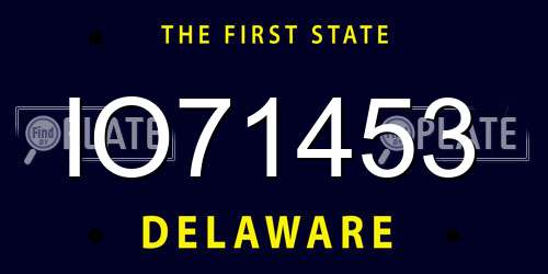 IO71453 Delaware License Plate