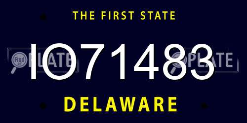 IO71483 Delaware License Plate