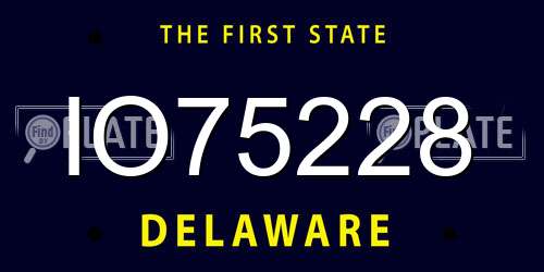 IO75228 Delaware License Plate